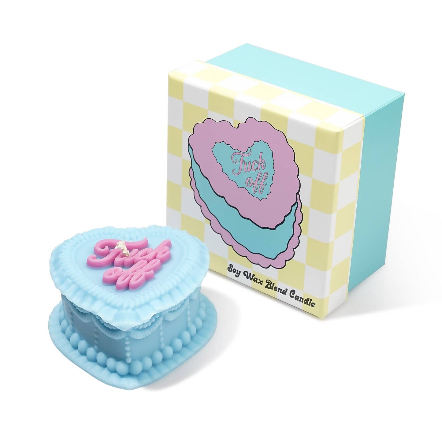 "Fu*k Off" Heart Cake Shaped Candle