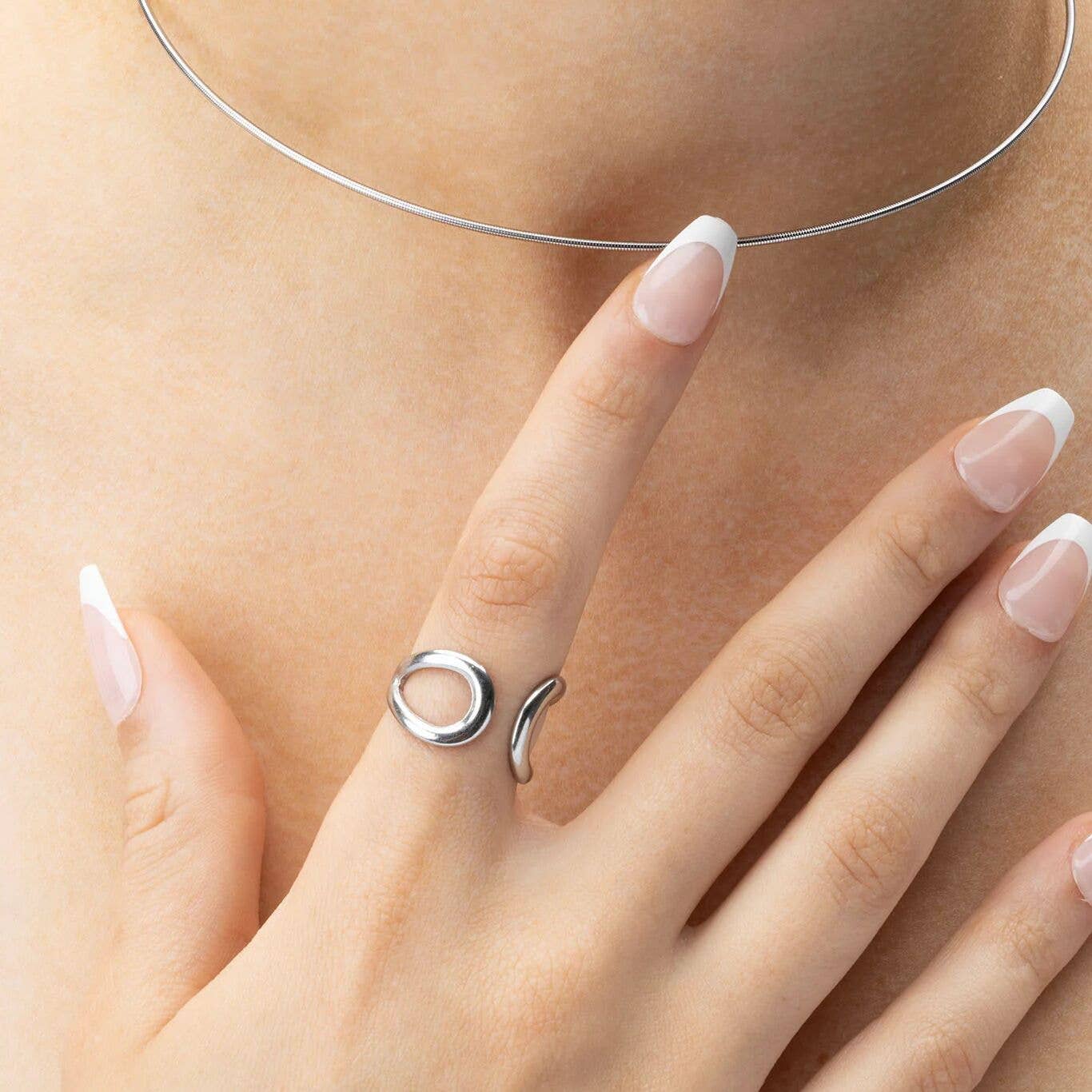 Crescent Cuff Adjustable Ring