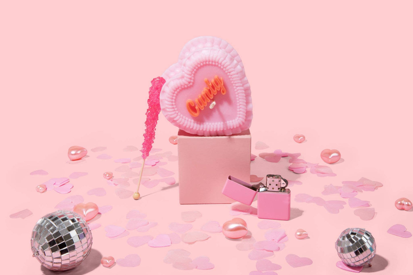 "Cunty" Heart Cake Shaped Candle
