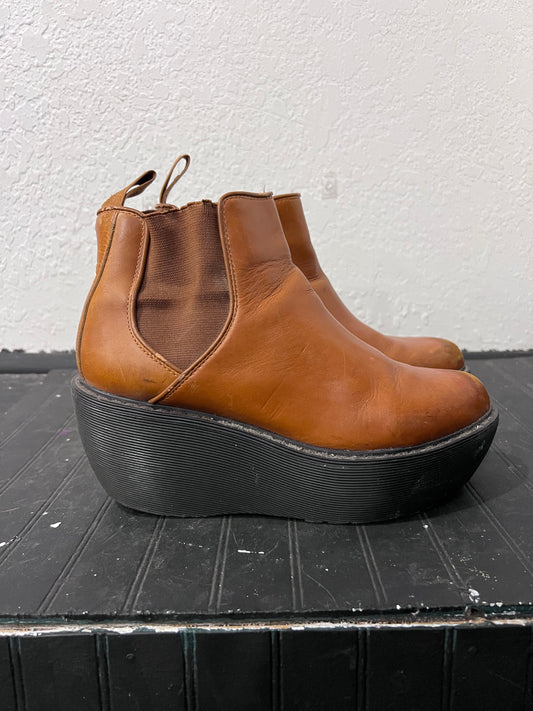 VTG Doc Marten Platform Wedge Slip On Booties