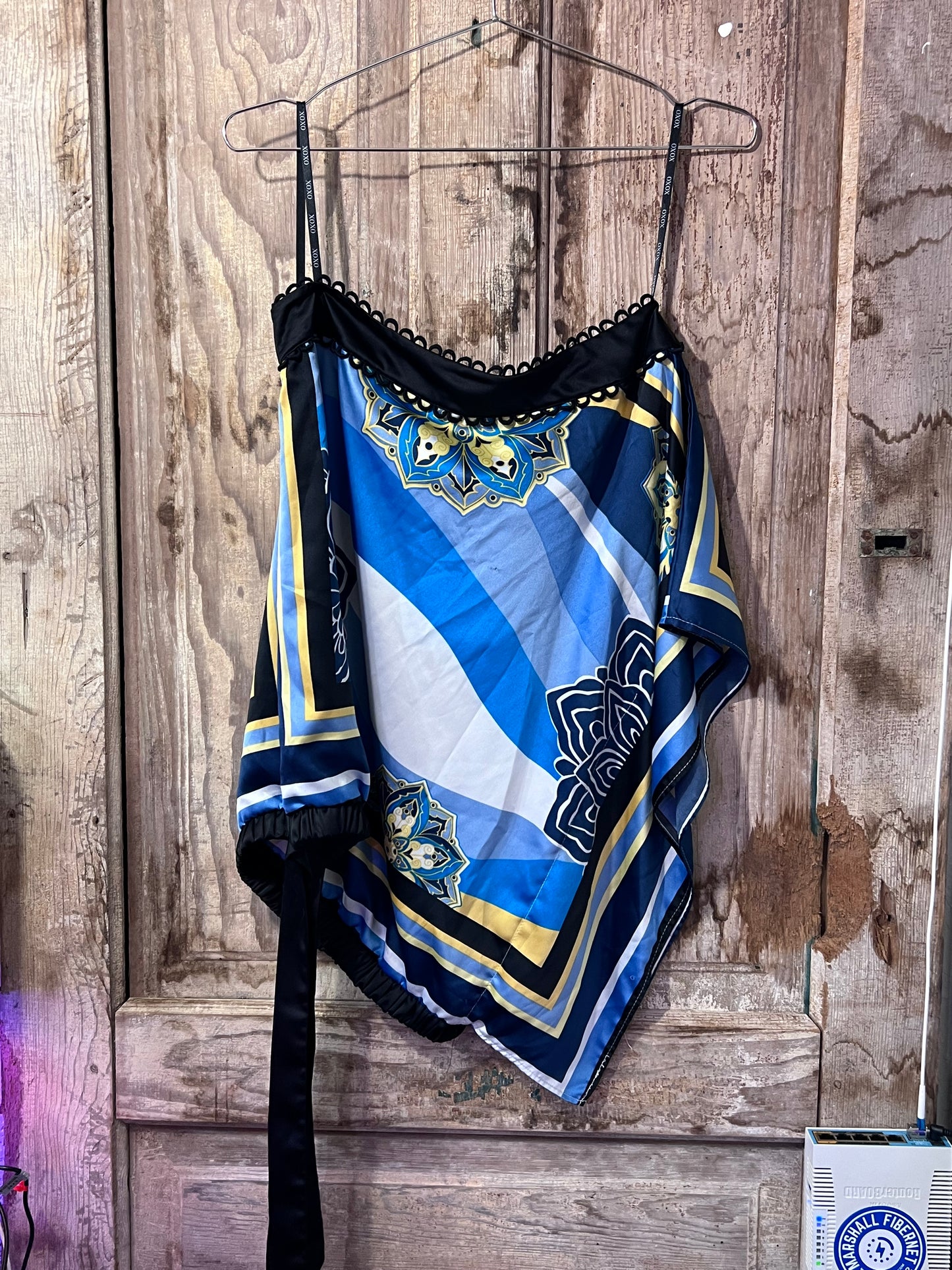 XOXO Silky Scarf Tie Top