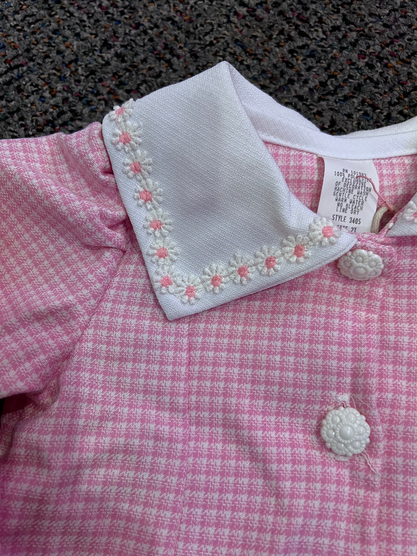 [URL] VTG Pink Plaid Floral Collar Button Up Top