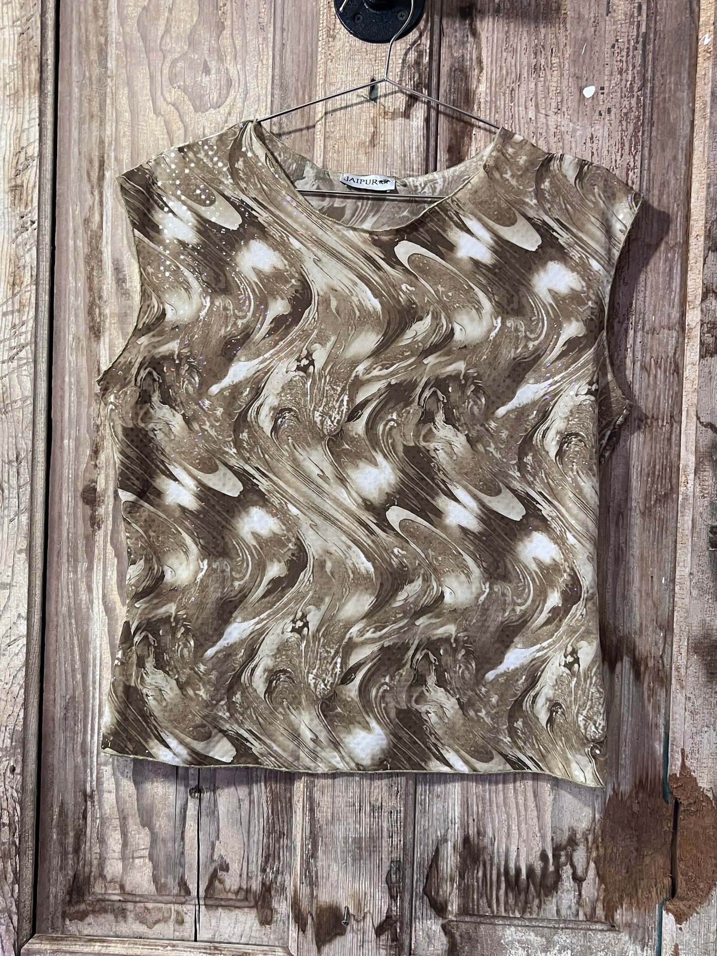 JAIPUR Shiny Patterned Sleeveless Top