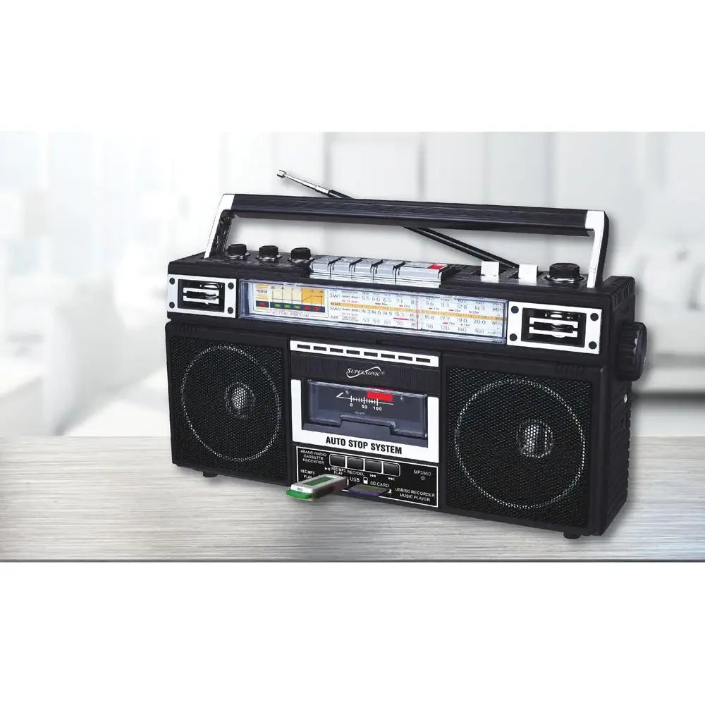 Retro Supersonic BoomBox Bluetooth Radio & MP3