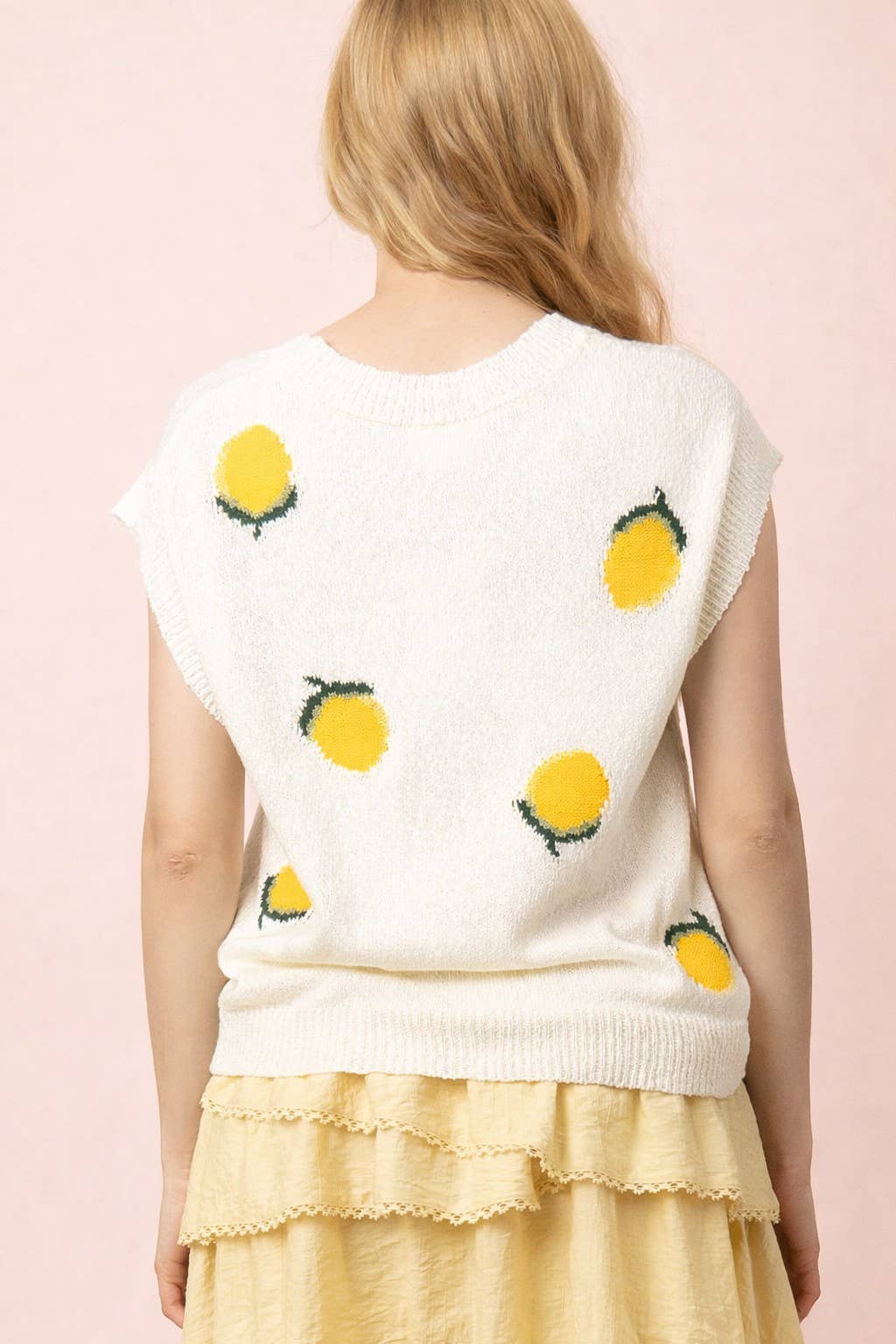 Lemon Button Down Sweater Vest