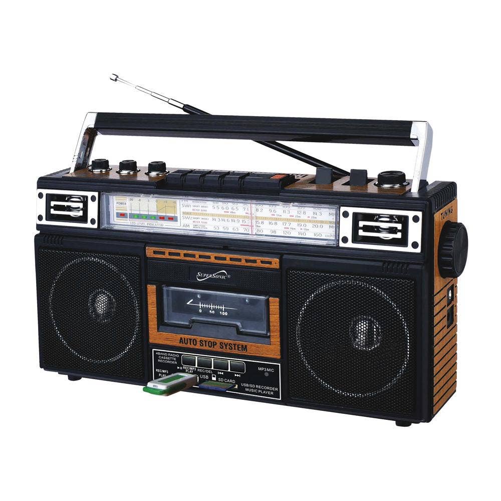 Retro Supersonic BoomBox Bluetooth Radio & MP3