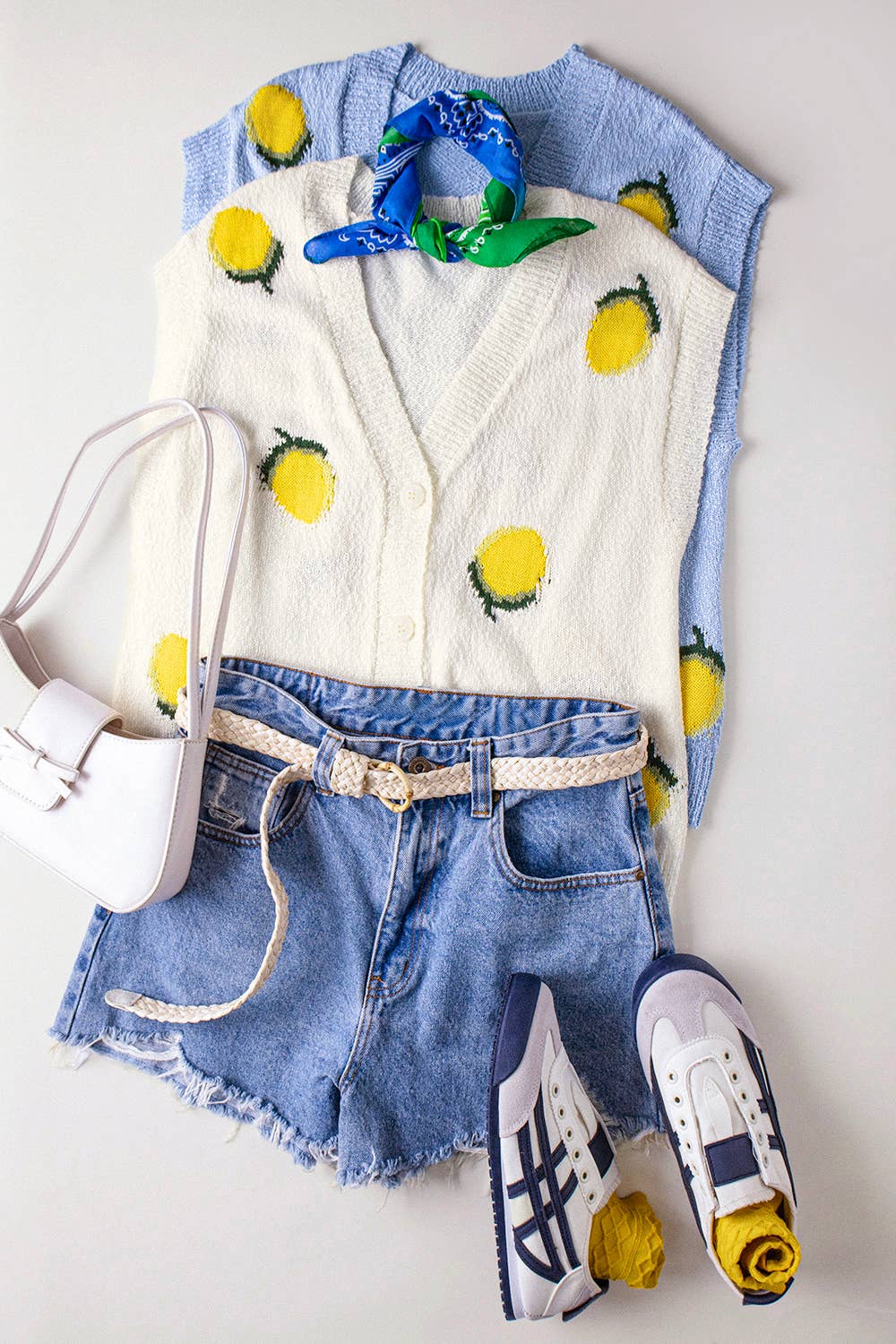 Lemon Button Down Sweater Vest