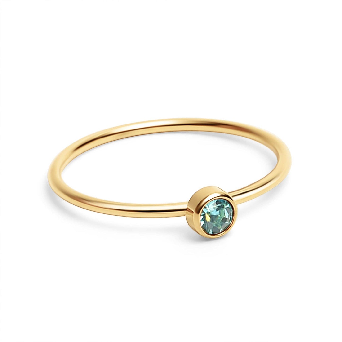 18K Birthstone Stacking Ring
