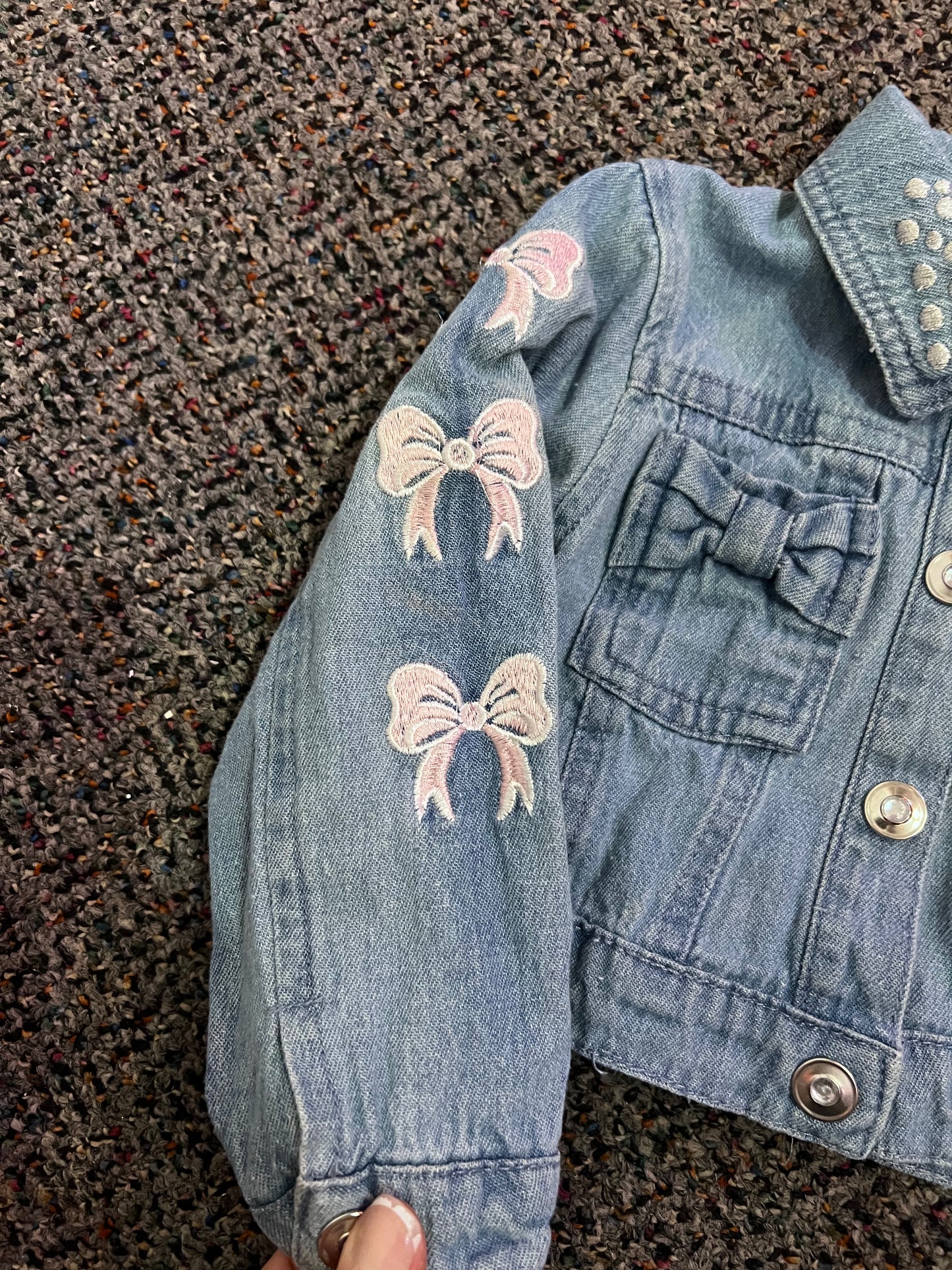 [URL] Little Lass Embroidered Bow Denim Jacket