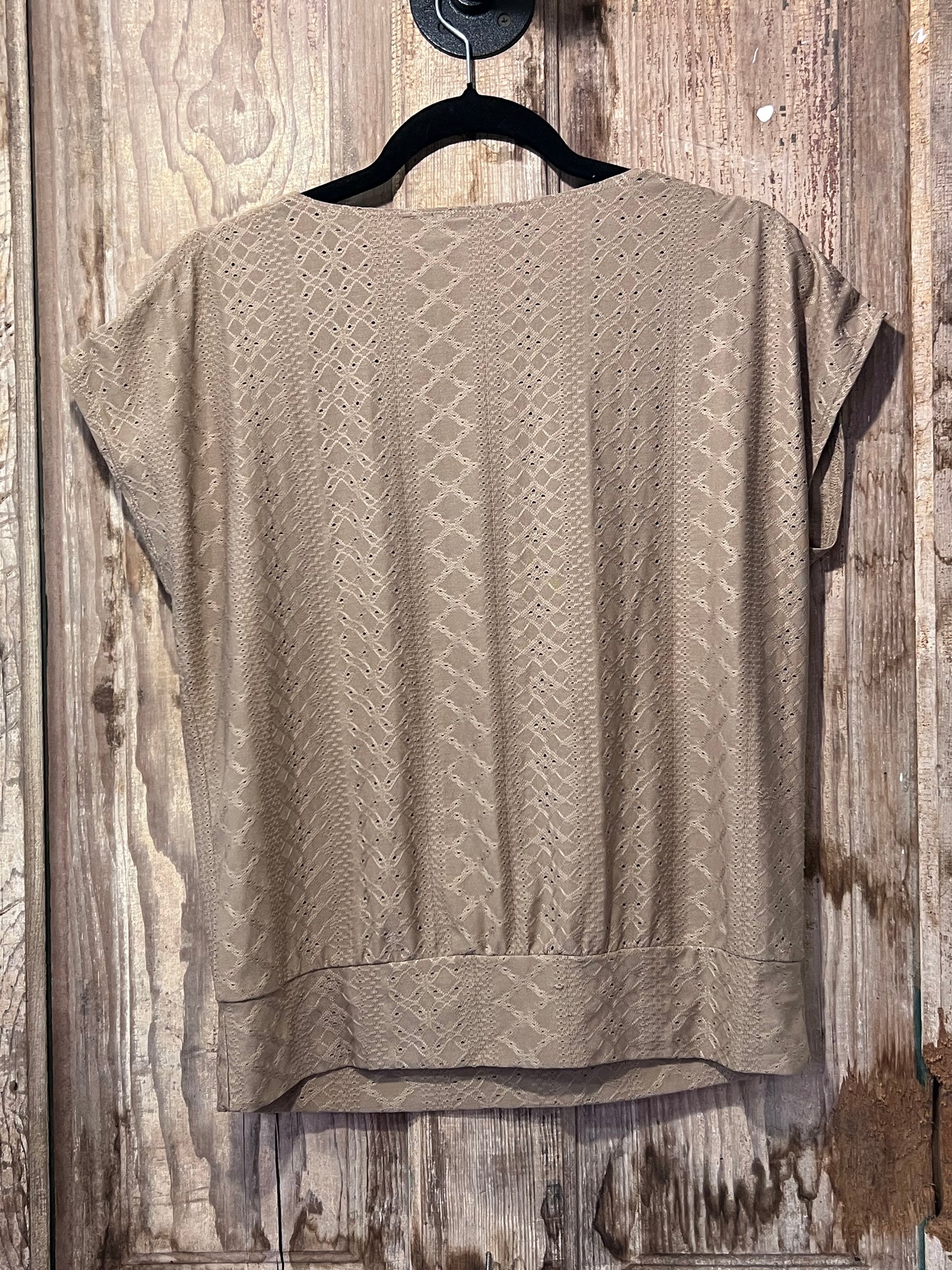 Luxology Beige Short Sleeve Top