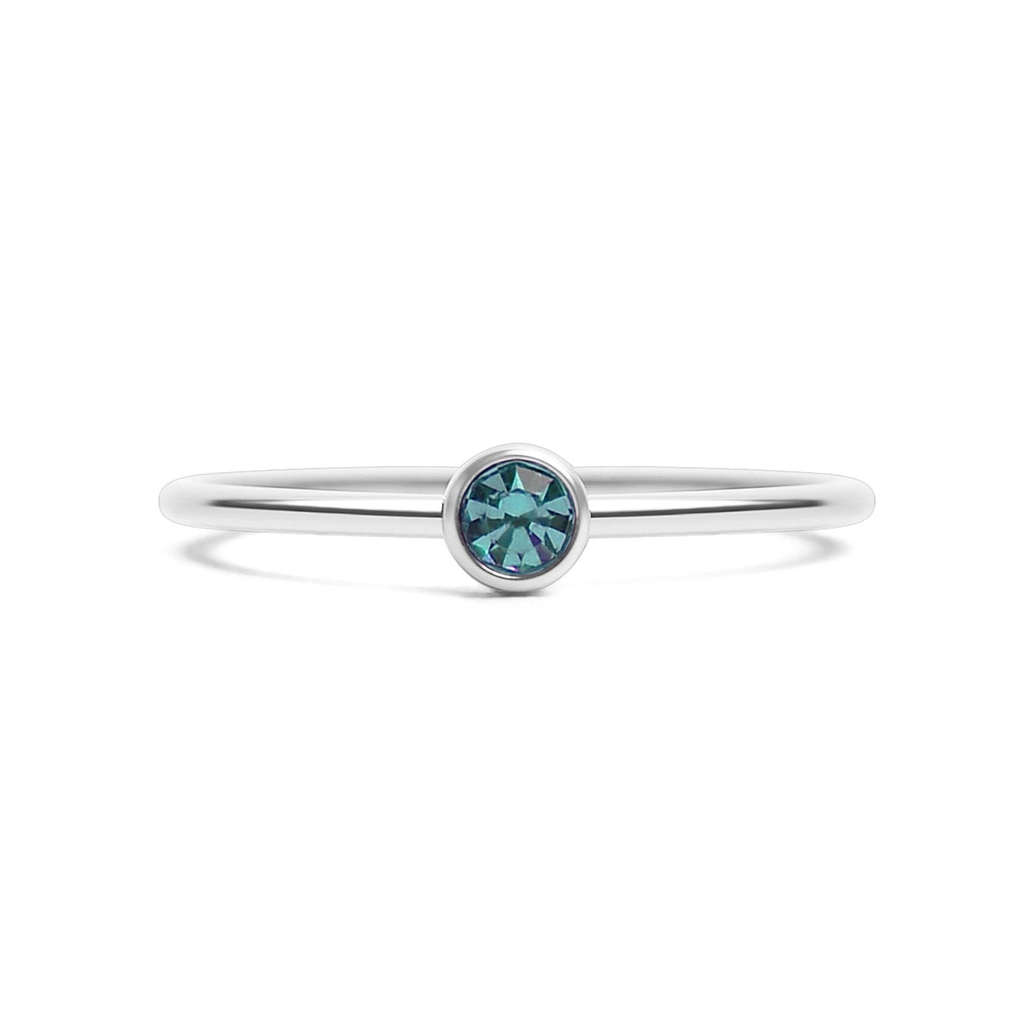 Stainless Steel Birthstone Stacking Ring