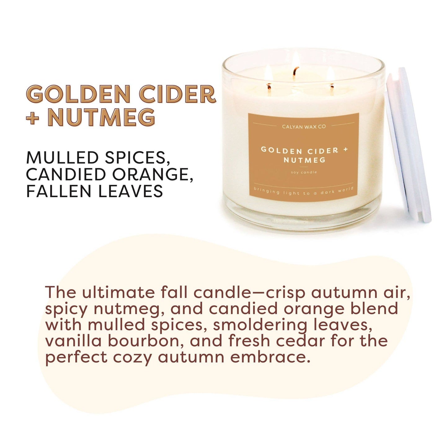 GoldenCider + Nutmeg 3 Wick Candle