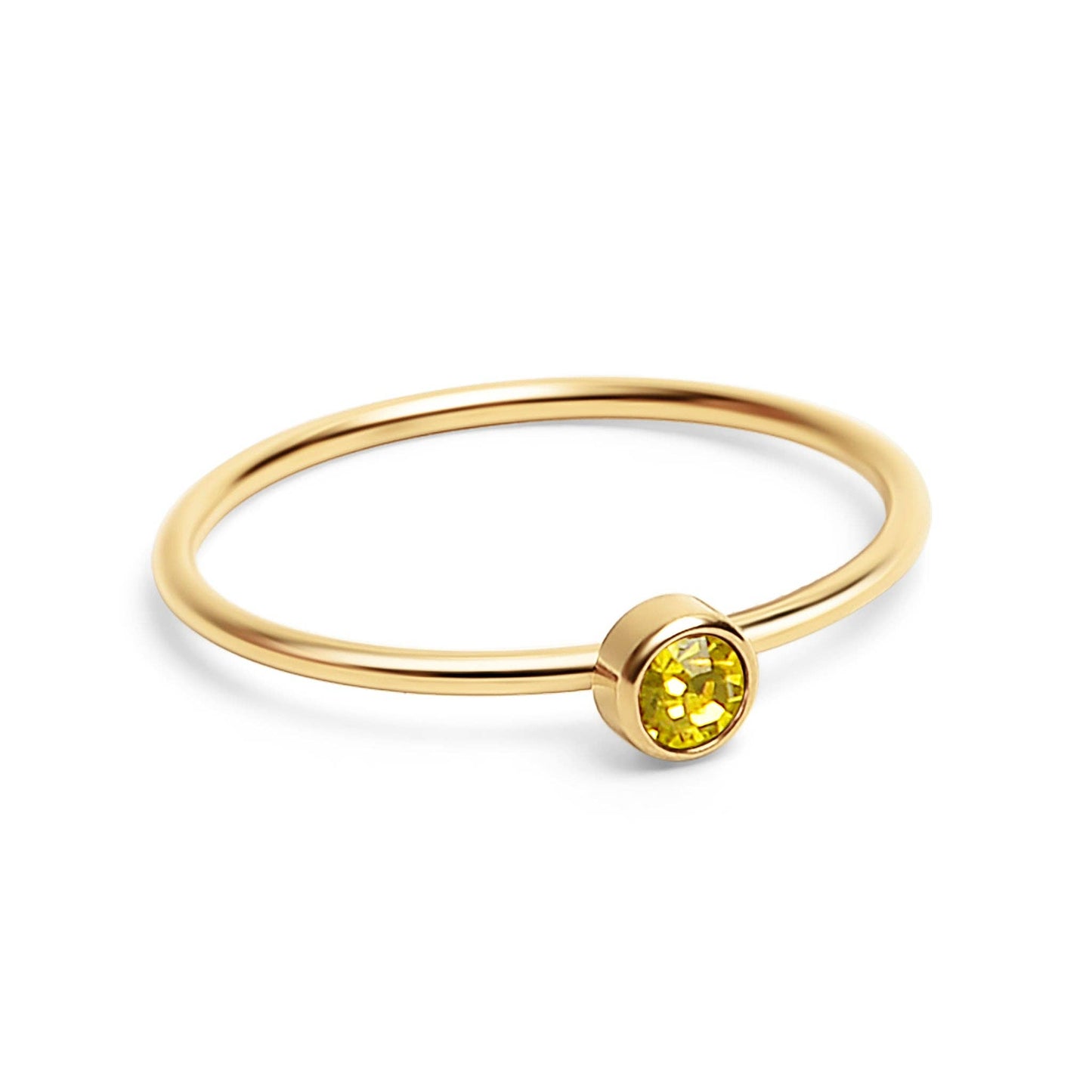 18K Birthstone Stacking Ring