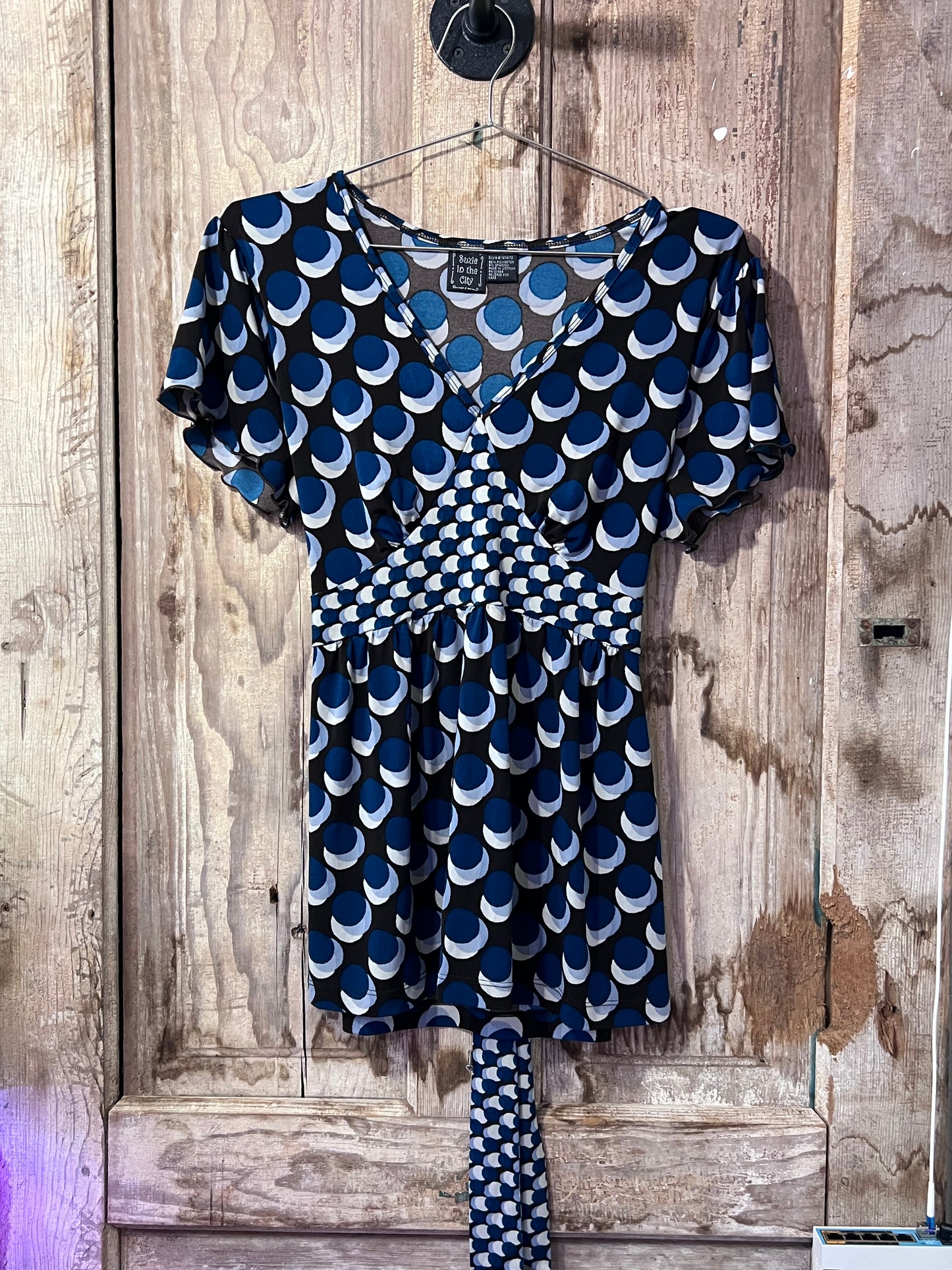 Suzie in the City Patterned Back Tie Top