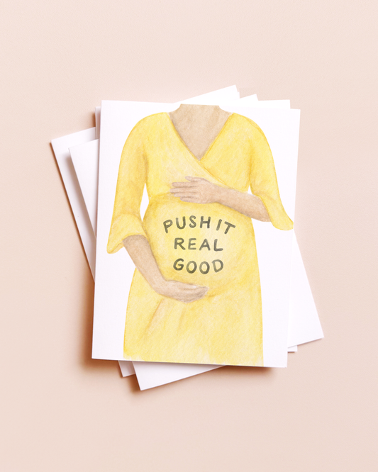 Push It Pregnancy — Baby Shower Card