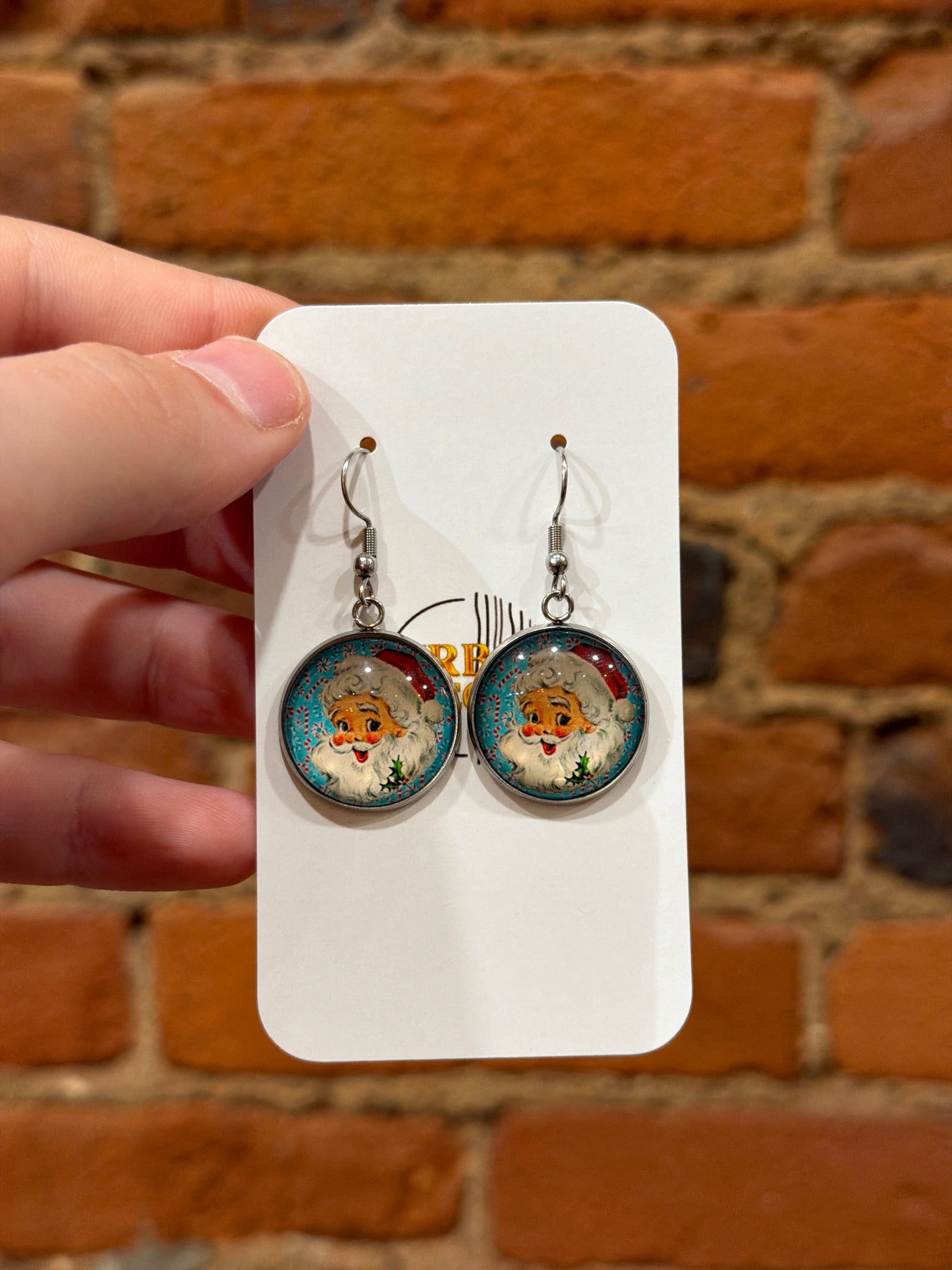 Retro Santa Earrings