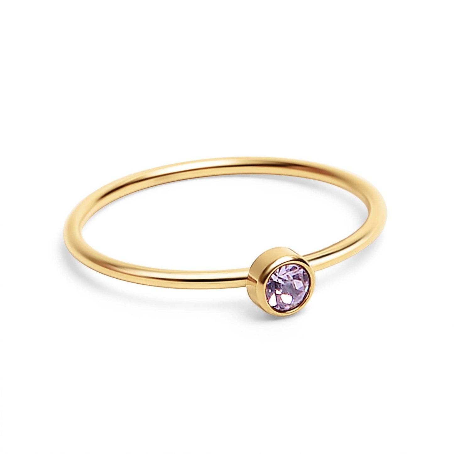 18K Birthstone Stacking Ring