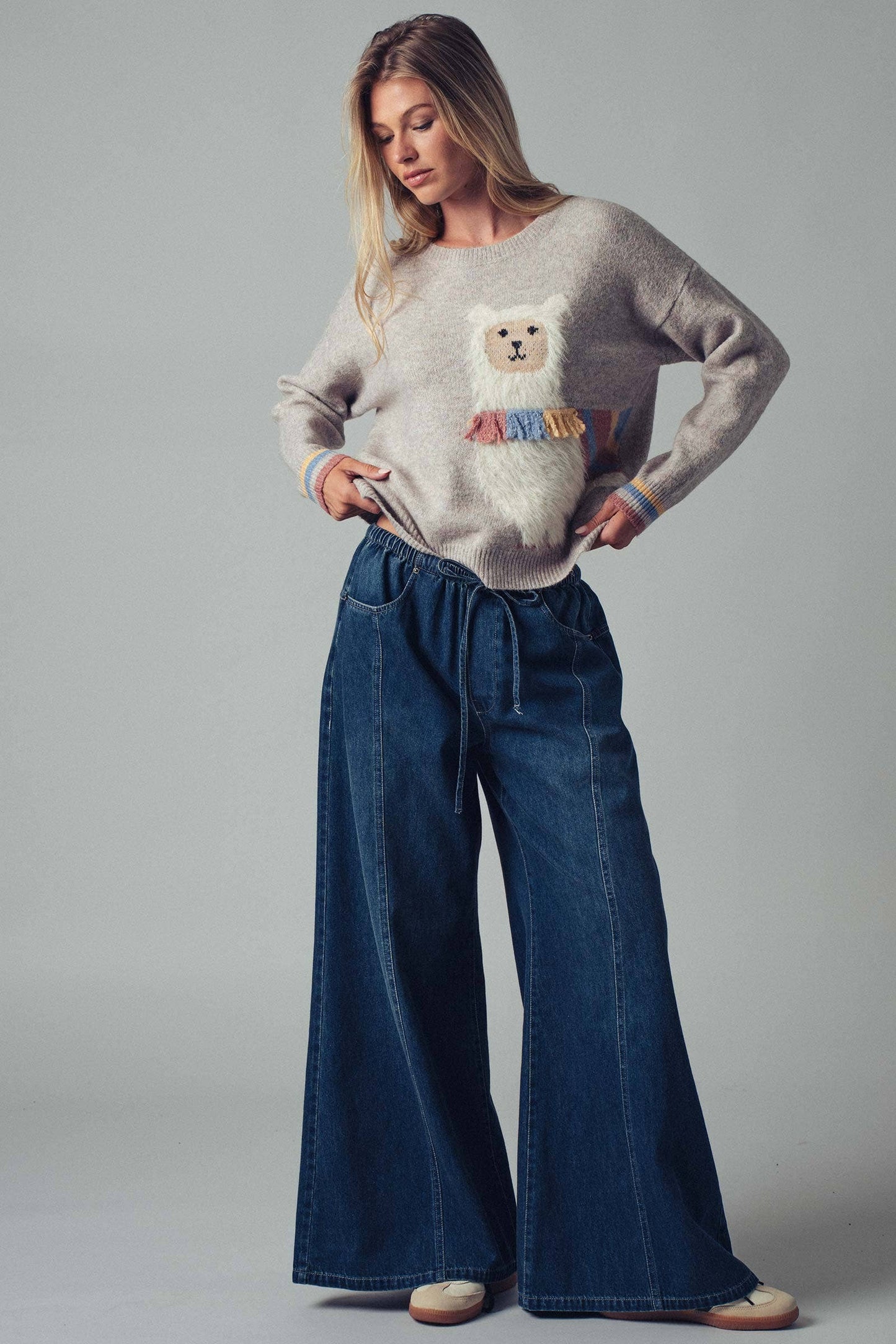 Wide Leg Western Jeans
