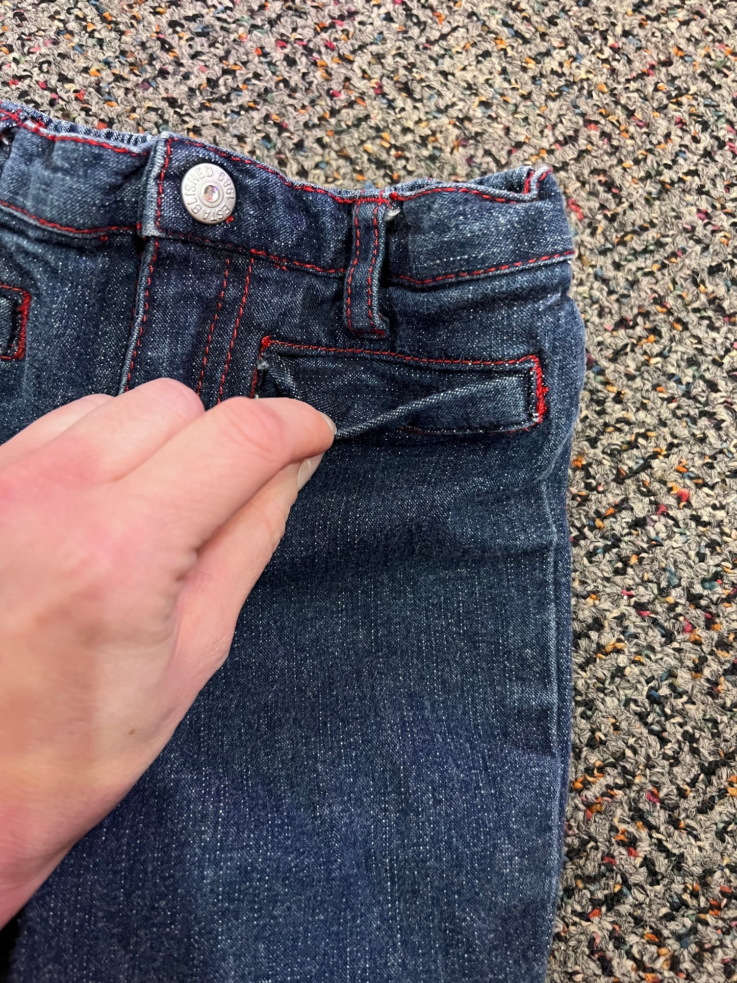 [URL] The Children’s Place Red Plaid Frilly Denim Jeans