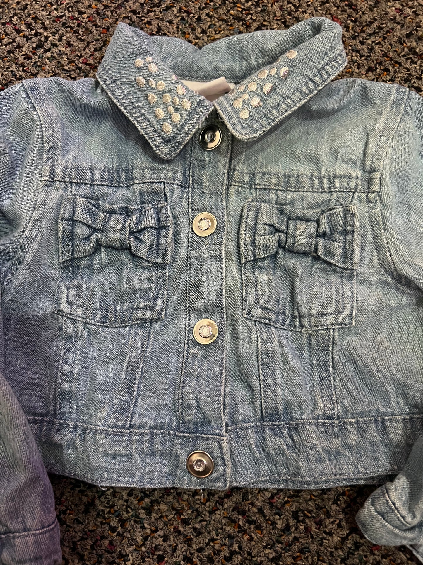 [URL] Little Lass Embroidered Bow Denim Jacket