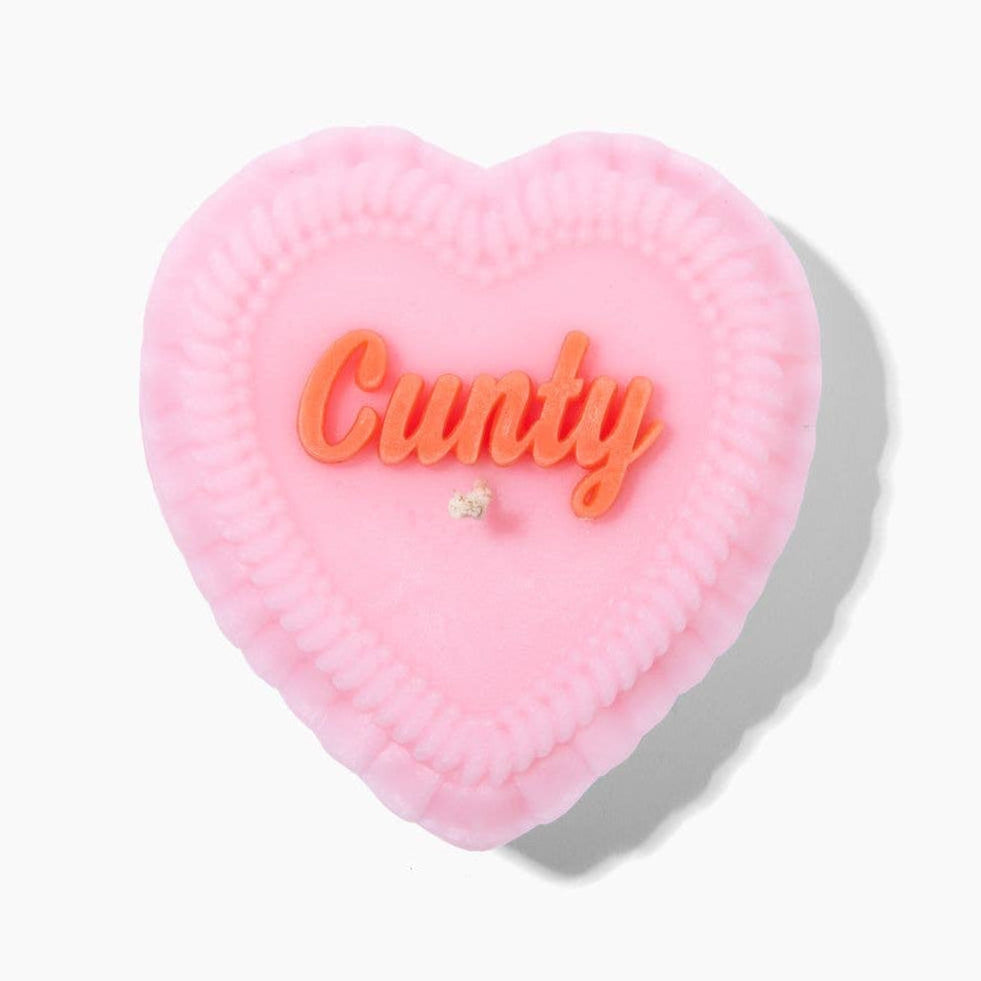 "Cunty" Heart Cake Shaped Candle