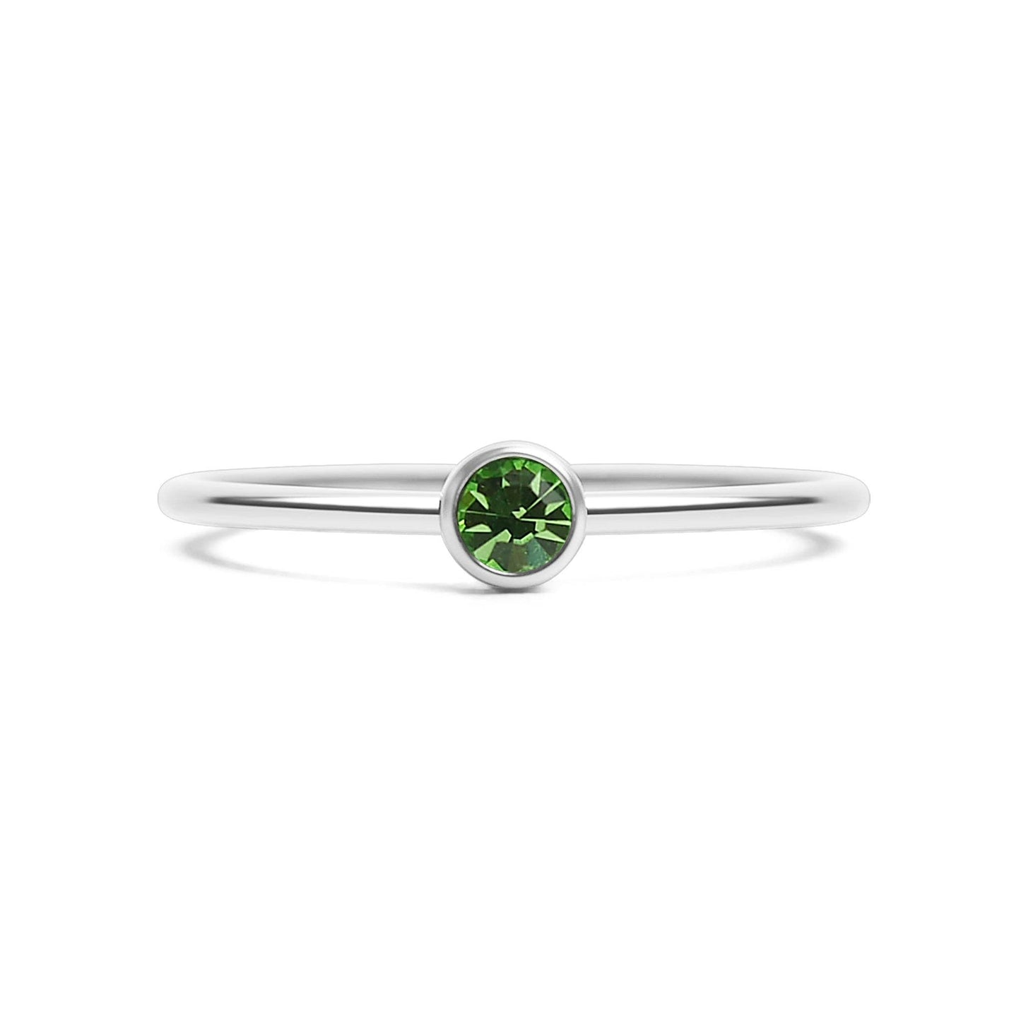 Stainless Steel Birthstone Stacking Ring