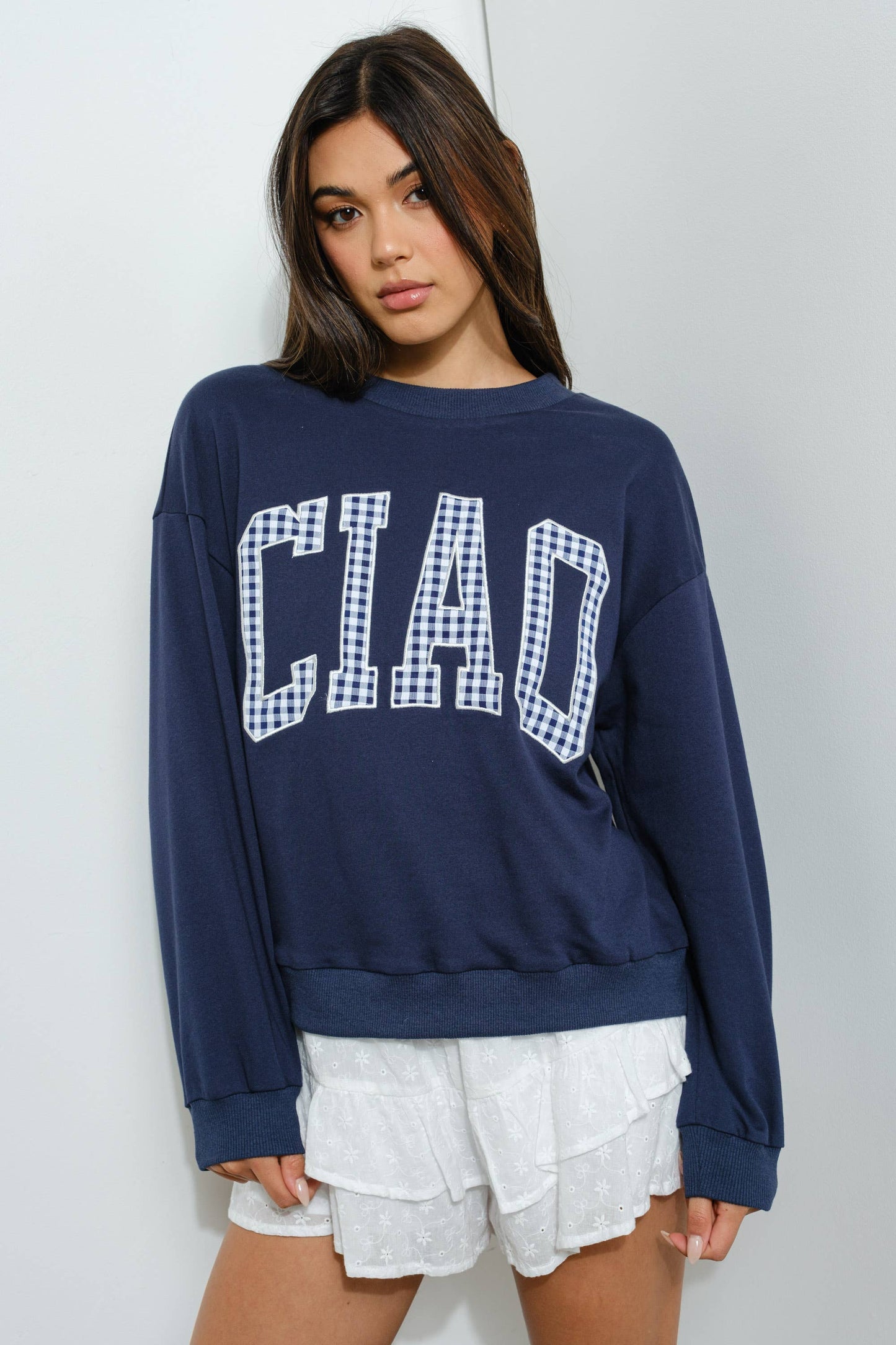 PLAID CIAO SWEATSHIRT