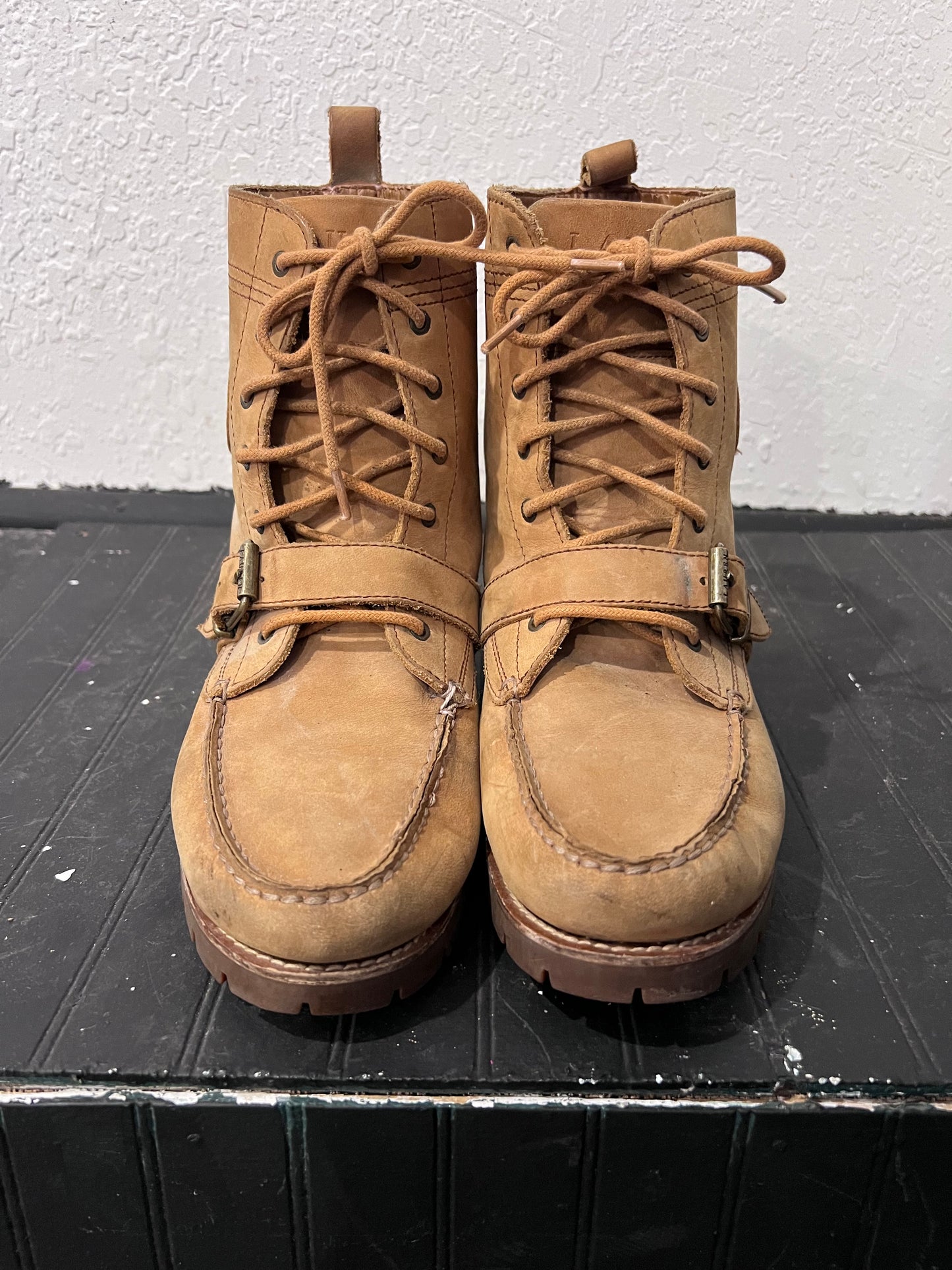 Ralph Lauren Lace up Suede/Soft Leather Boots
