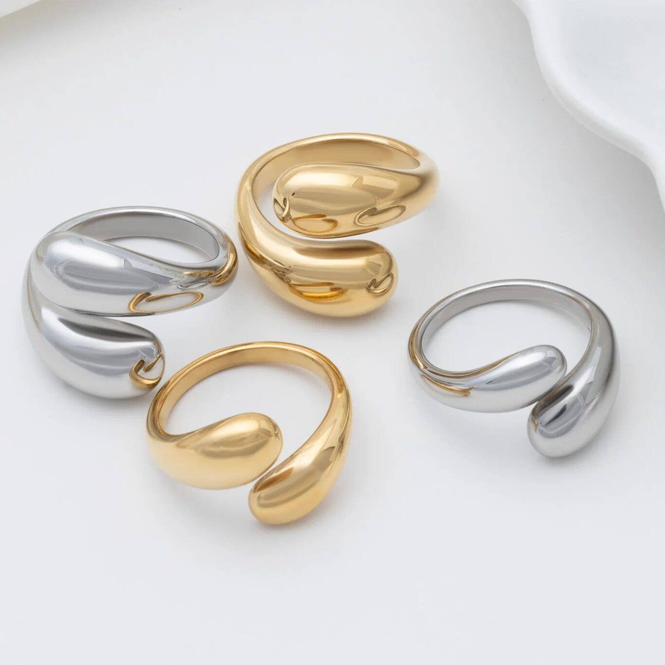 Large Duo Drop Ring