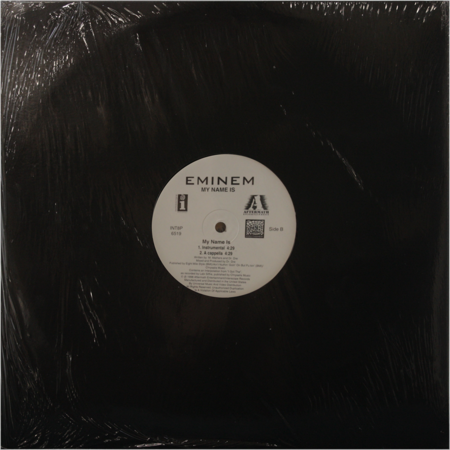 12" Vinyl SP Record - Eminem - My Name Is Hip Hop Rap Music