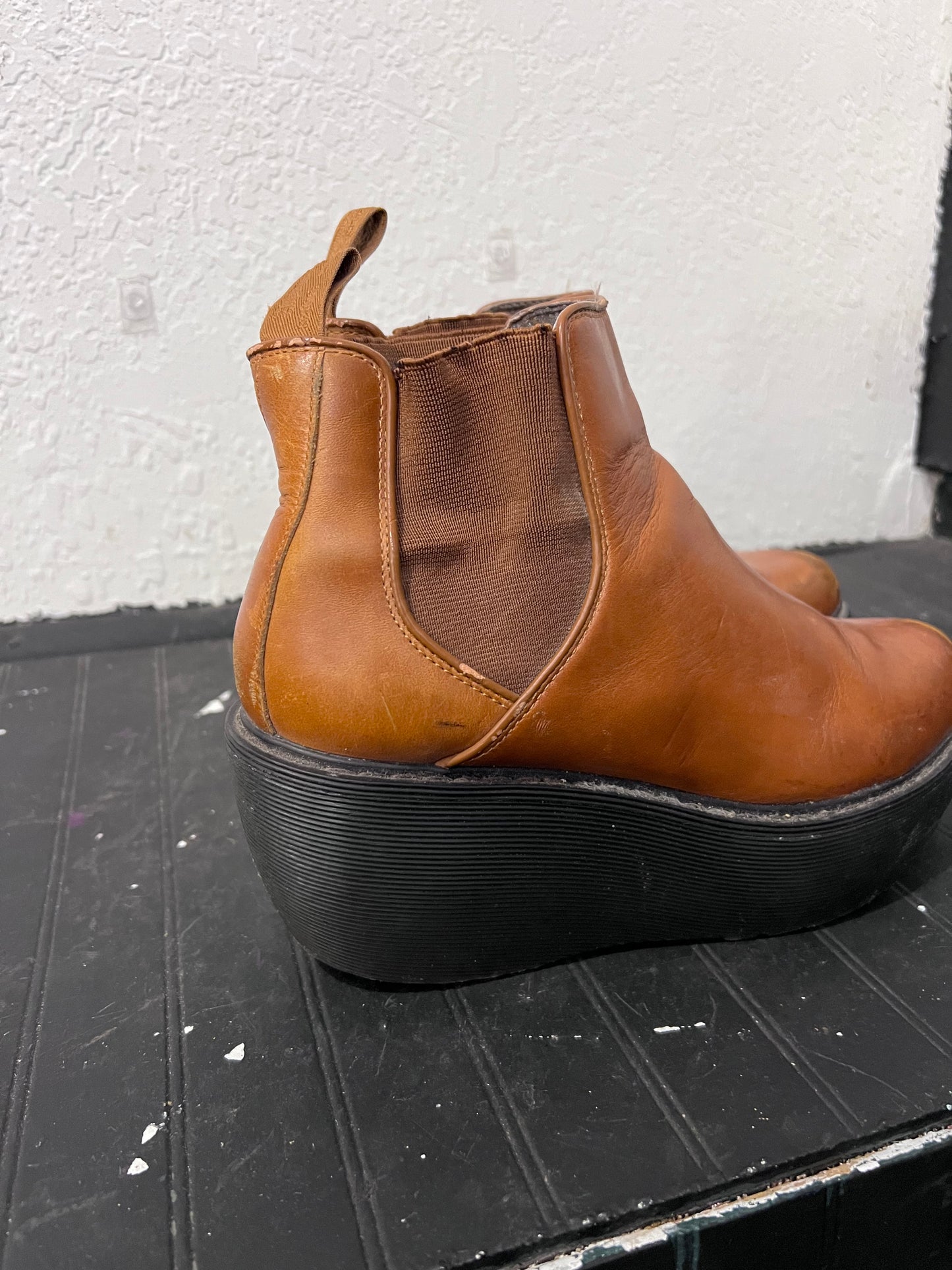 VTG Doc Marten Platform Wedge Slip On Booties