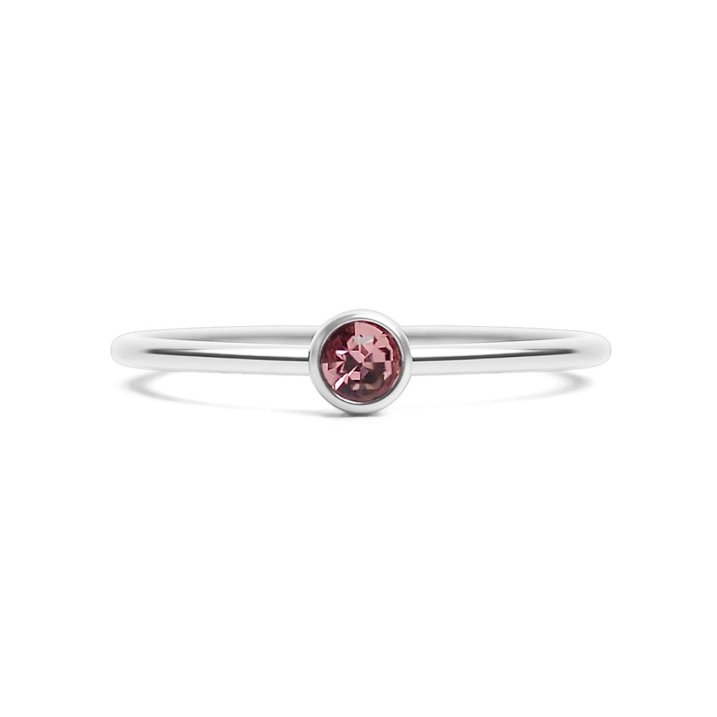 Stainless Steel Birthstone Stacking Ring