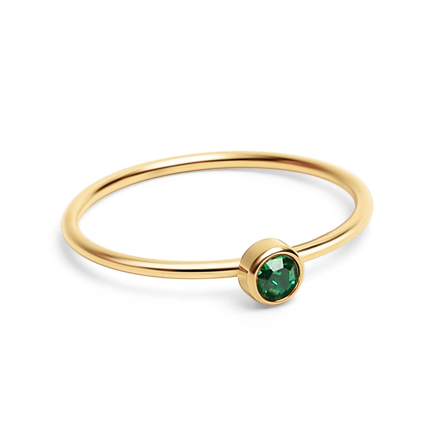 18K Birthstone Stacking Ring