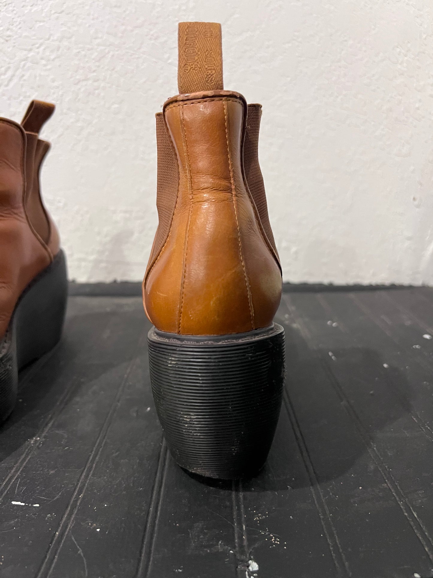 VTG Doc Marten Platform Wedge Slip On Booties