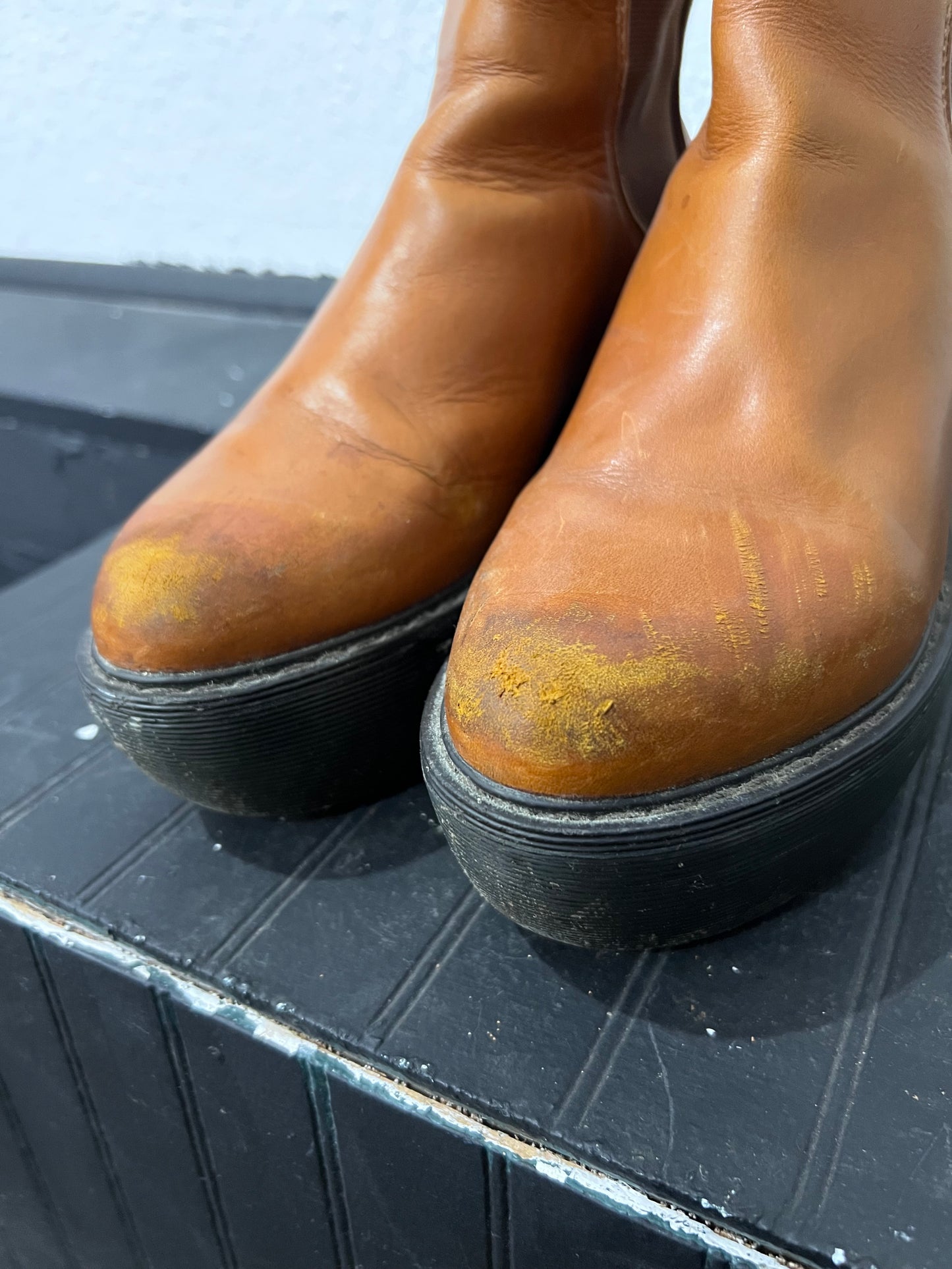 VTG Doc Marten Platform Wedge Slip On Booties