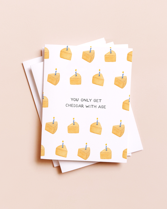 Better With Age Cheddar Cheese Birthday Card