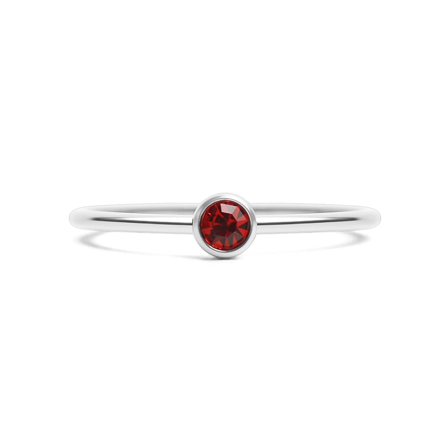 Stainless Steel Birthstone Stacking Ring