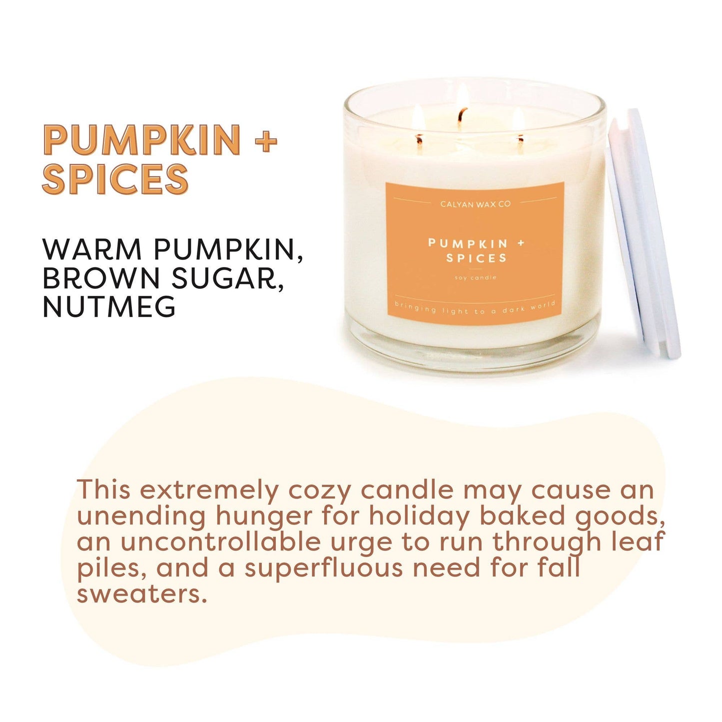 Pumpkin + Spices 3 Wick Candle