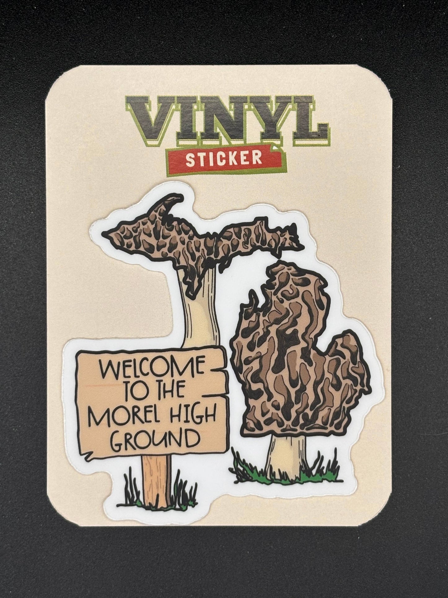 Welcome to the Morel High Ground Mushroom Michigan Sticker