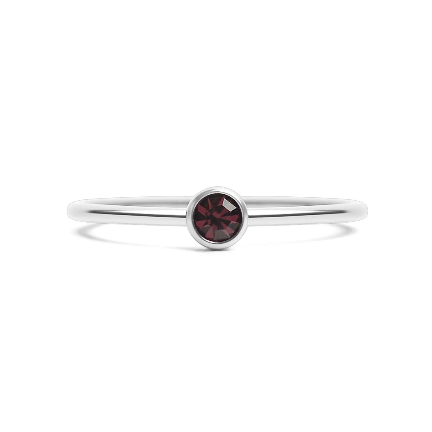 Stainless Steel Birthstone Stacking Ring