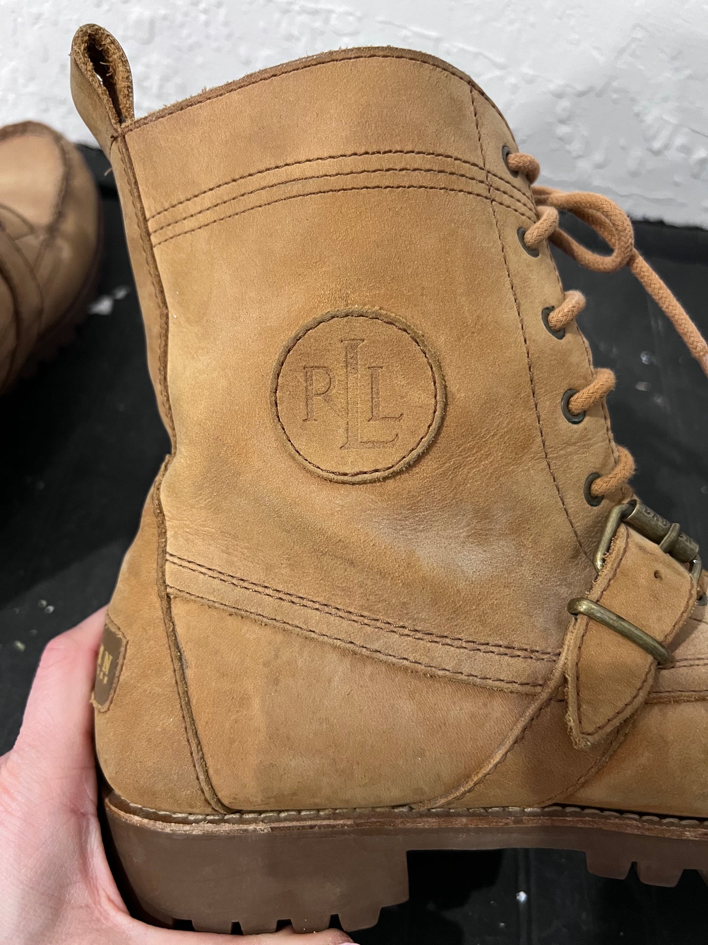 Ralph Lauren Lace up Suede/Soft Leather Boots