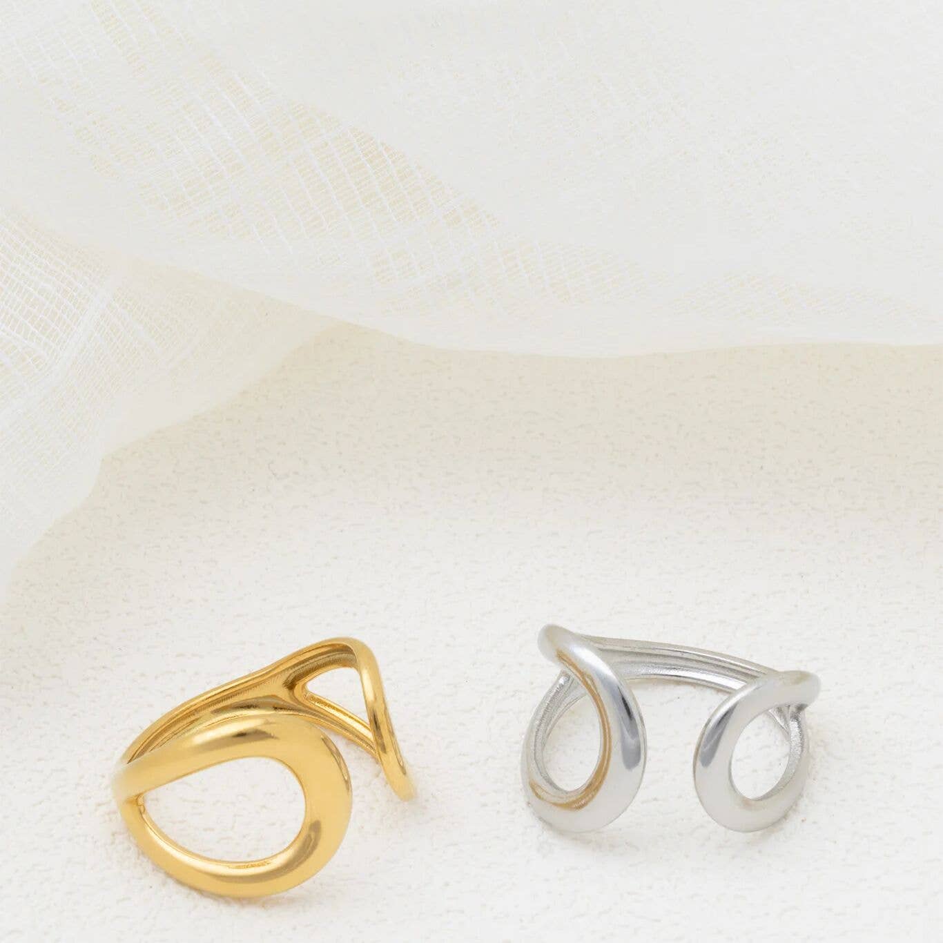 Crescent Cuff Adjustable Ring