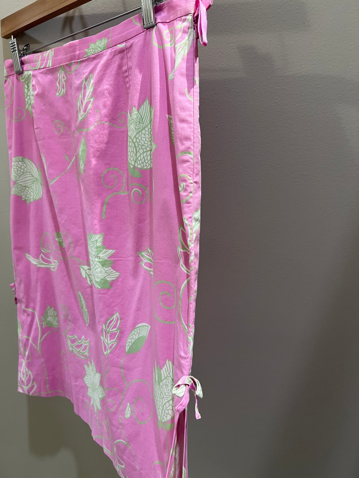 TIBI Pink Floral Midi Skirt