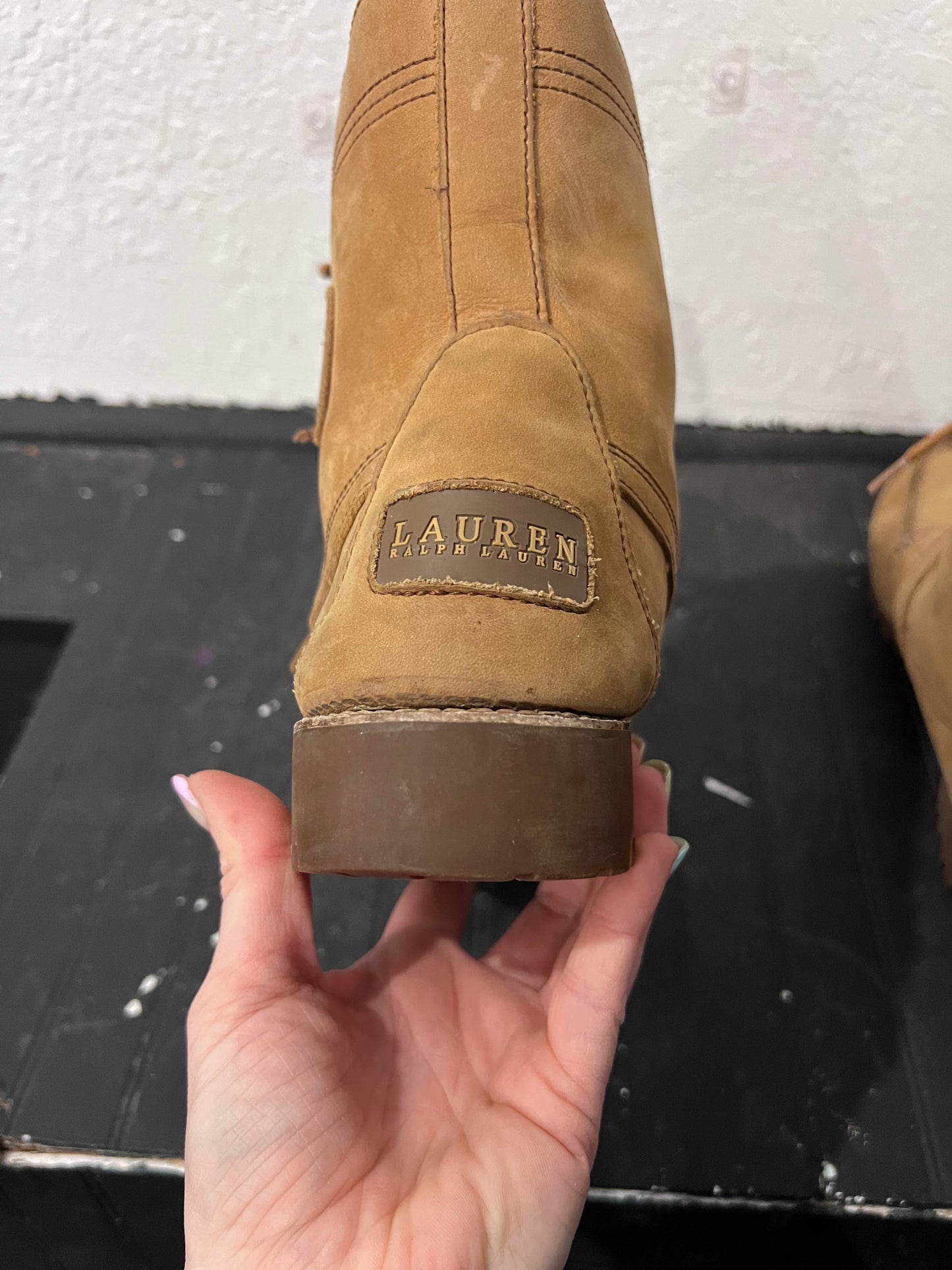 Ralph Lauren Lace up Suede/Soft Leather Boots