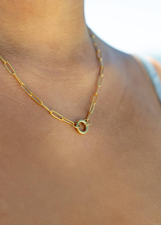 Paperclip Charm Holder Necklace