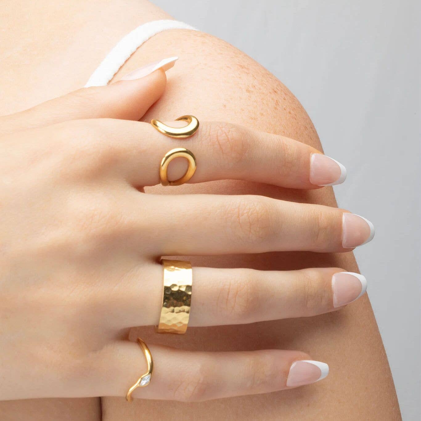 Crescent Cuff Adjustable Ring