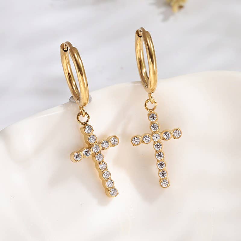 18K STAINLESS STEEL WATERPROOF TARNISH FREE HOOPS