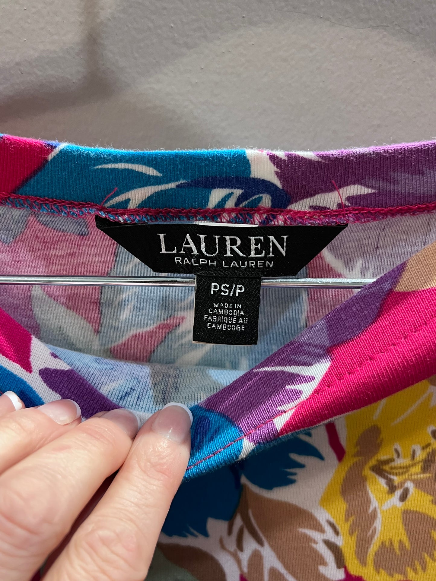 Ralph Lauren Pink Floral Short Sleeve Top