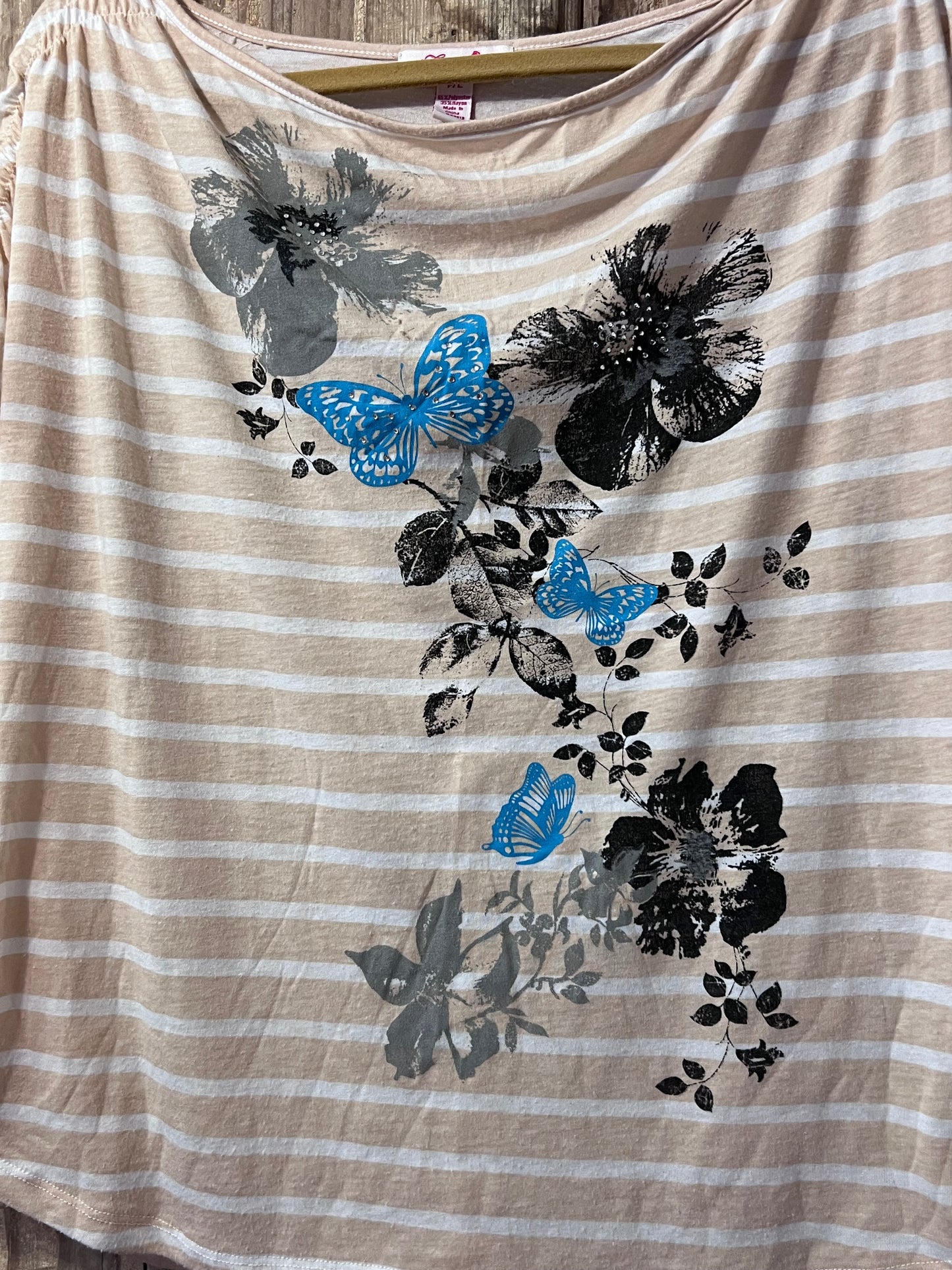 Lena Petites Striped Butterfly Top
