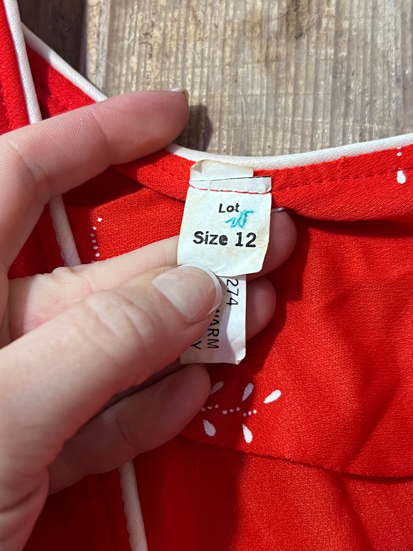 70's/80's Sears Red Floral Top Two Piece Set